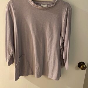 J. Jill Soft Purple Striped Long Sleeve Top